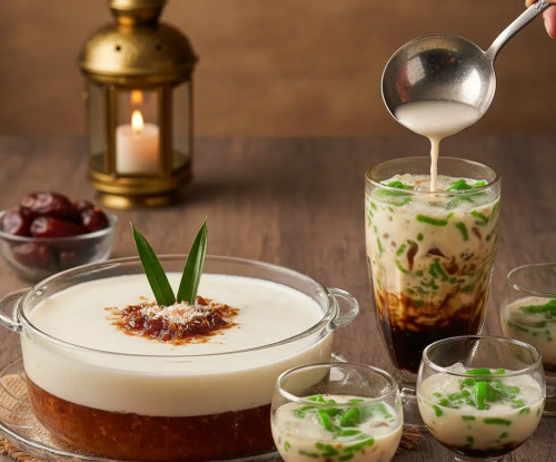 Resep Puding Santan Gula Merah dan Es Cendol untuk Penutup Berbuka cover